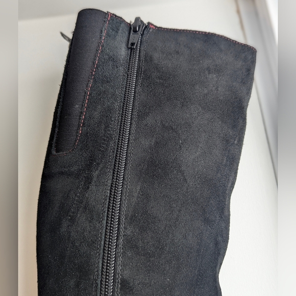 Remonte Rieker Black Suede Tall Knee Boots |  38 | Wool Winter Boots | Goth - Picture 8 of 16
